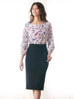 Pink Lavender x Black Décolleté Tuck Dress