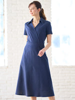Indigo Blue Stretch Denim Shirt Dress