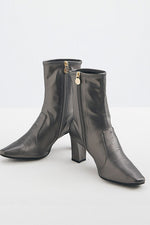 Starry Gray Vegan Leather Fluffy Flat Boots