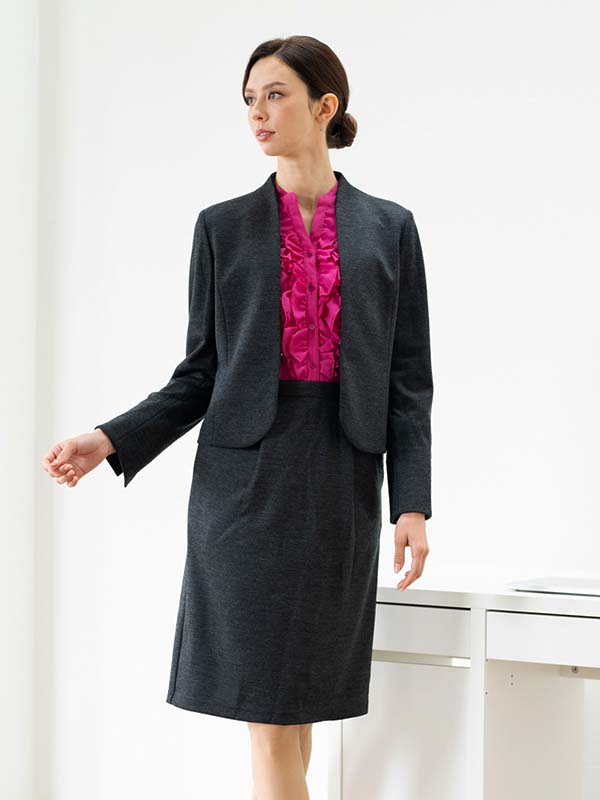 Charcoal Gray Collarless Jacket