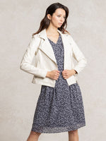【ストレッチシフォン】 プティネイビー シフォンワンピース