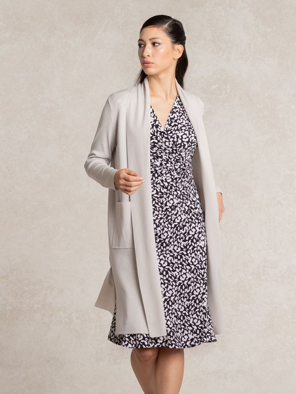 ミストグレー 金沢産カーディガンサイドスリット