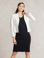 Black V-neck I-line Dress