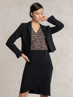 Caramel Geo x Navy Asymmetry Dress