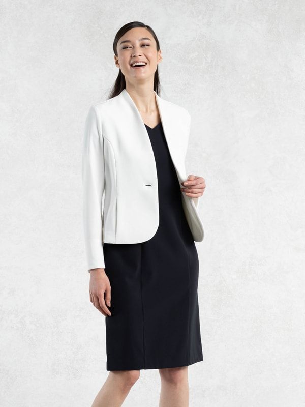 White Collarless Jacket