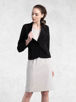 【通年素材・裏地なし】スマートストレッチ ブラック ノーカラージャケット