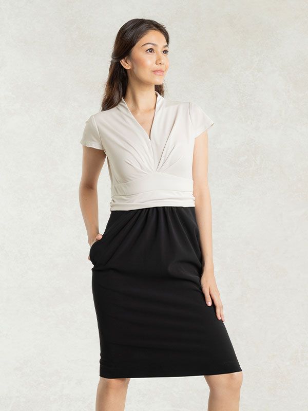 Ice Gray x Black Docking Shell Dress