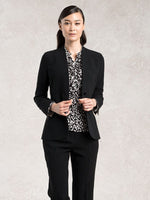 Black Long Collarless Jacket