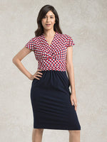 Red Tricolore x Navy Docking Shell Dress