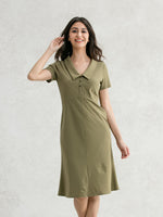 Khaki Cotton Shirt Dress