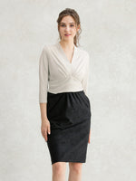 【Set-up】Grey x Black Jacquard Docking Shell Dress