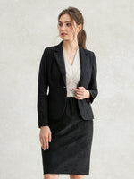 【Set-up】Black Jacquard Tailored Jacket