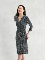 Navy Pluie Gather Dress