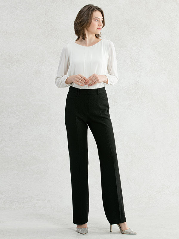 Starry Black Straight Pants