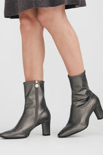 Starry Gray Vegan Leather Fluffy Flat Boots