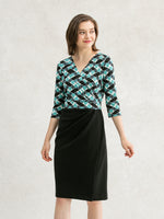 Green Fox × Black Asymmetric Docking Dress