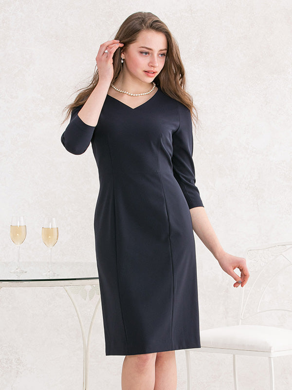 Double Jersey: V-Neck I-Line Dress