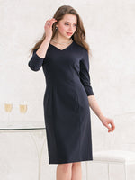 Double Jersey: V-Neck I-Line Dress