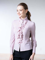 ライラック フリルブラウス