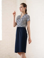 White Playing Card Geo x Navy Docking Shell Dress