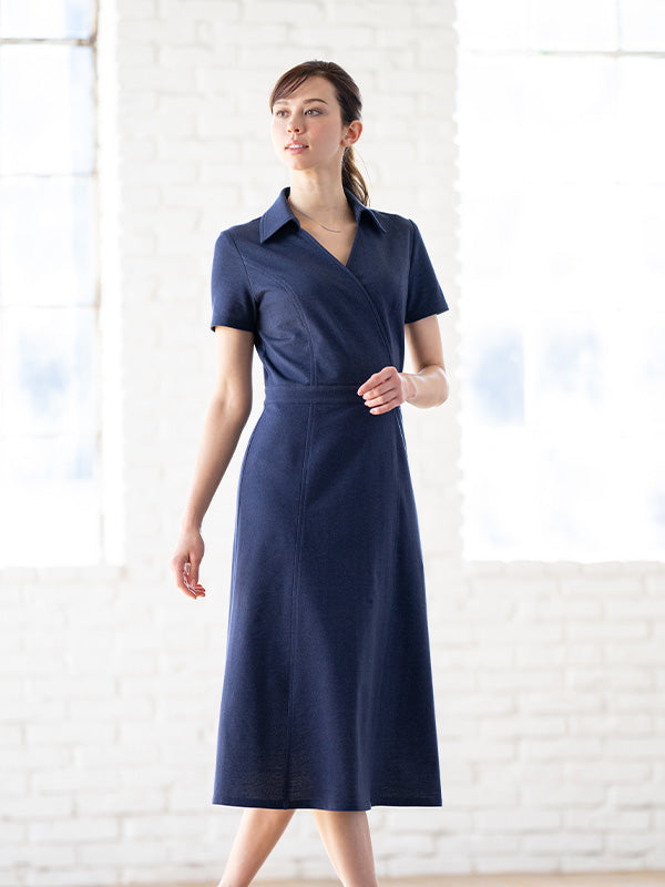 Indigo Blue Stretch Denim Shirt Dress