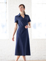 Indigo Blue Stretch Denim Shirt Dress