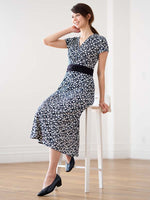 Navy Playing Card Geo Long Marilyn Dress