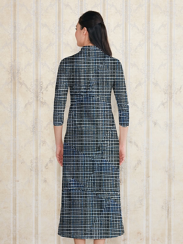 【ロング丈】 ブラックシェパードチェック ロングシャツワンピース