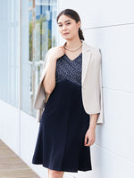 Navy Dot x Navy Shoulder Venus Dress
