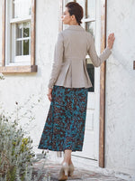 【ロング丈】 チョコミントリーフ 衿付きカシュクールロング