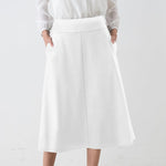 【ダブルジャージー】ミモレ丈Aラインスカート