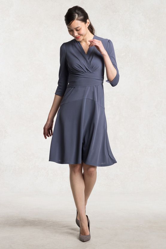 Blue-grey Cache-coeur Dress