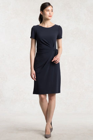 美品♡ kayme デイリーワンピース ロング丈 洗える ストレッチ 紺 9 美品♡ kayme デイリーワンピース ロング丈 洗える ストレッチ