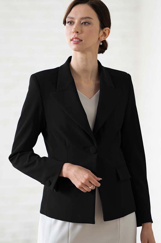Black Peaked Lapel Jacket