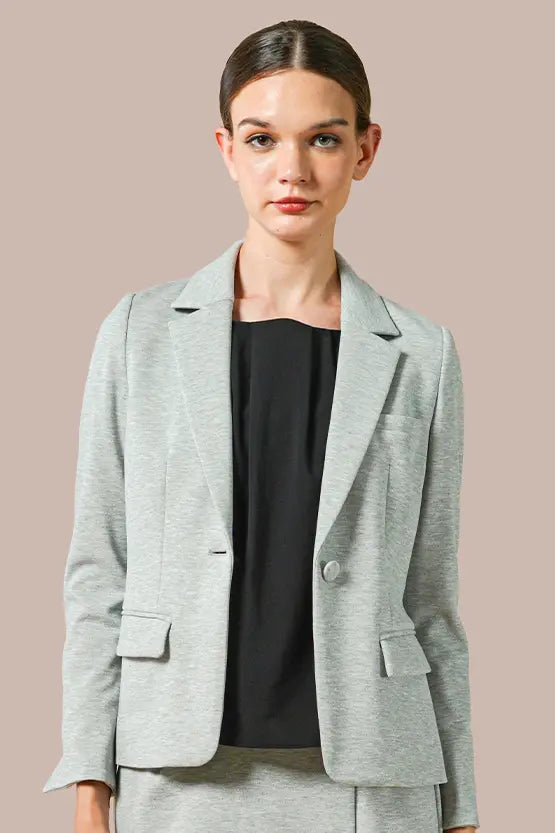 【ダブルジャージー】杢グレー　セットアップスーツ