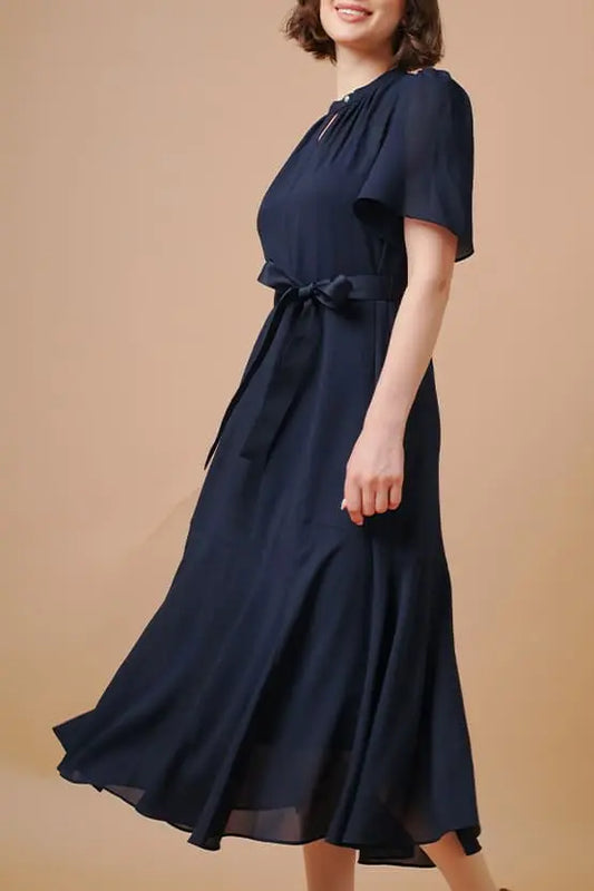 【ストレッチシフォン】ロングマーメイドワンピース