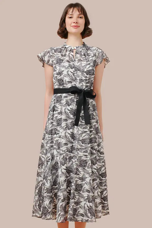 【ストレッチシフォン】ロングマーメイドワンピース