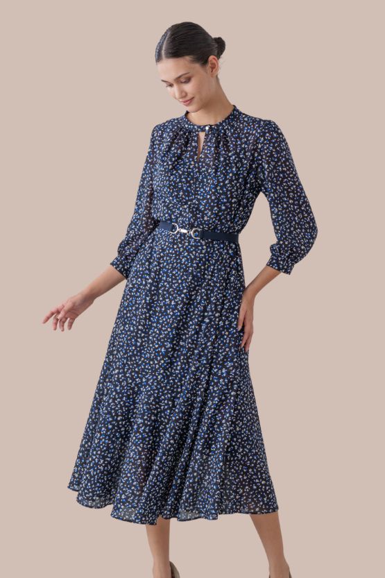 【ストレッチシフォン】クリスタルドロップ　ロングマーメイドワンピース