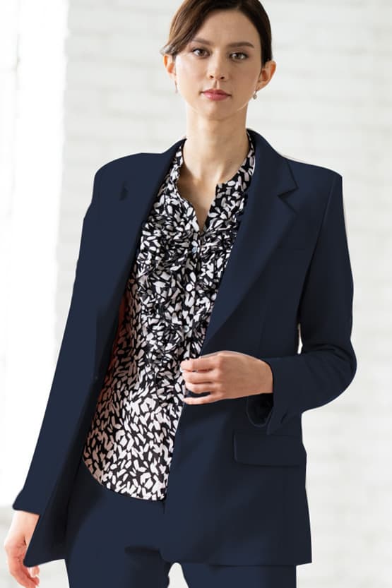 Smart Stretch Dark Navy Long Sculpted Jacket