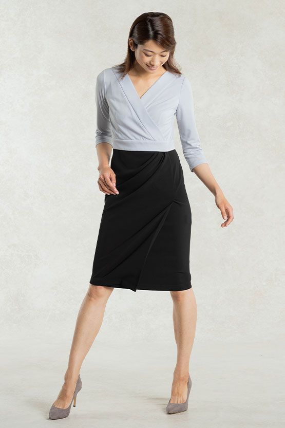 Lilac x Black Asymmetry Dress