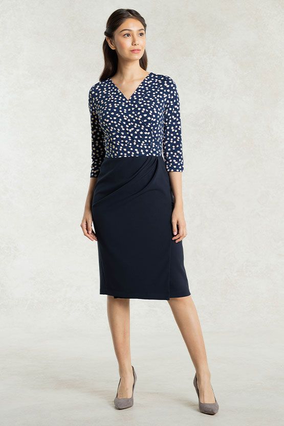 Navy Rice Shower x Navy Asymmetry Dress