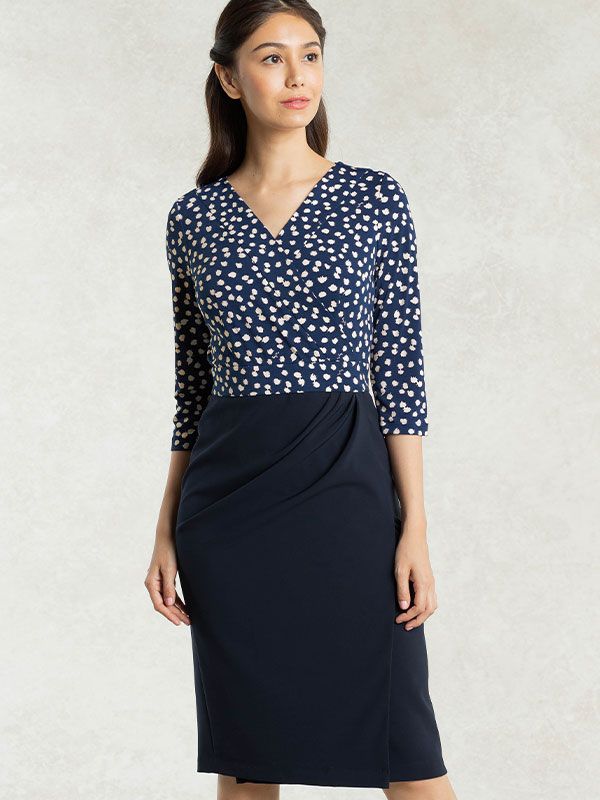 Navy Rice Shower x Navy Asymmetry Dress