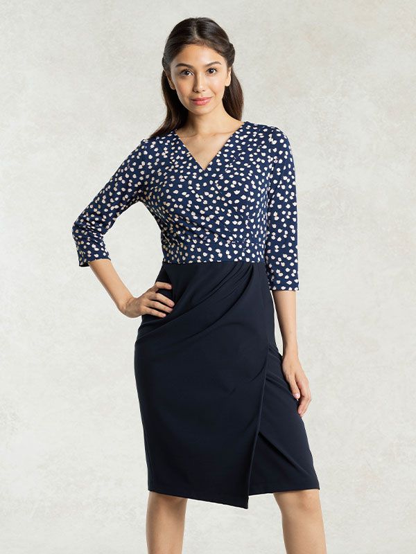 Navy Rice Shower x Navy Asymmetry Dress