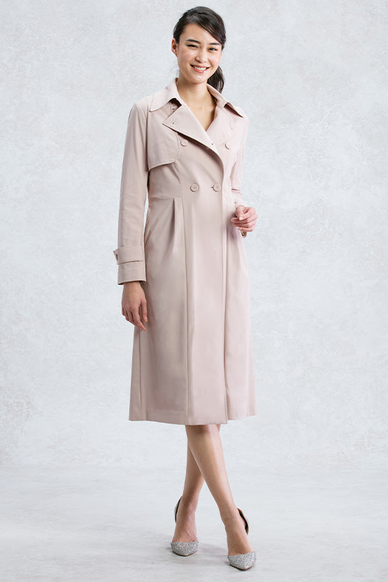 Pink Beige Trench Coat