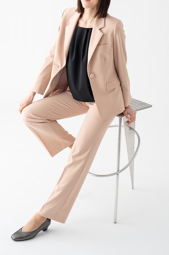Smart Stretch Pink Straight Trousers
