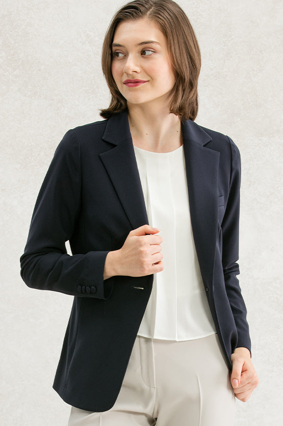 Navy Long Tailored Jacket