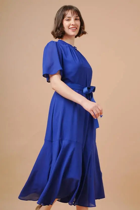 【ストレッチシフォン】ロングマーメイドワンピース