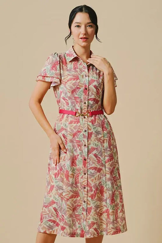 Stretch Chiffon: Bowtie Shirt Dress