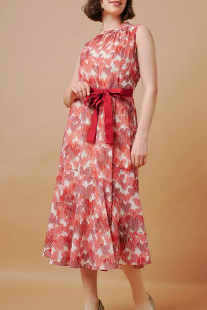 極美品 kay me ケイミー 花柄 ストレッチシフォンボウタイブラウス 11