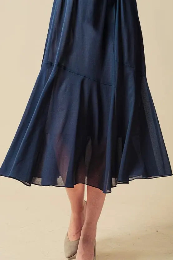 【ストレッチシフォン】ロングマーメイドワンピース